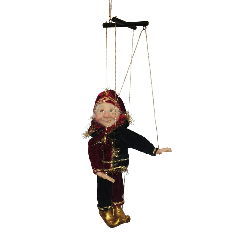 Jacqueline Kent Mini Marionette Ornament -  Red and Green - Shelburne Country Store