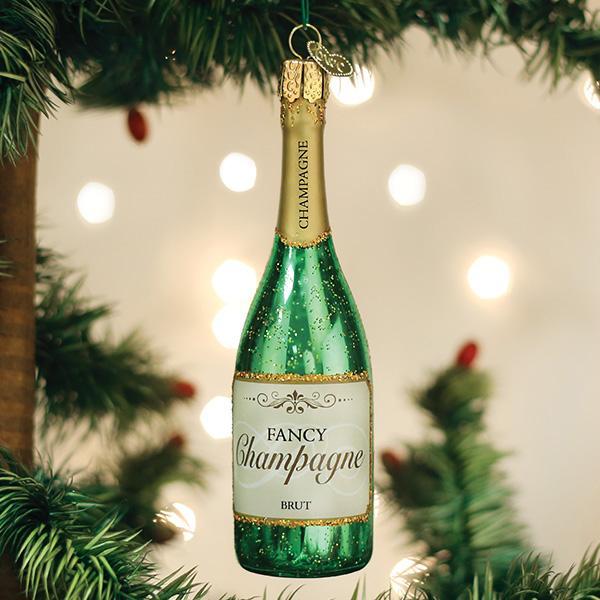 World Christmas Champagne Bottle  Ornament - Shelburne Country Store