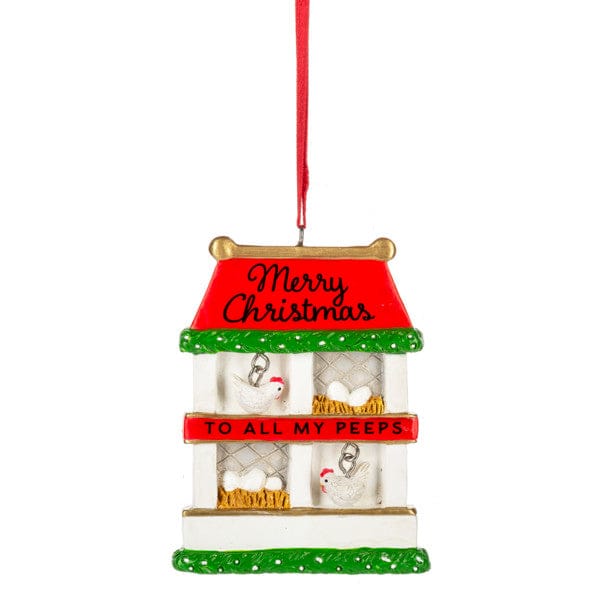 Chicken Coop Merry Christmas To All My Peeps Ornament - Shelburne Country Store