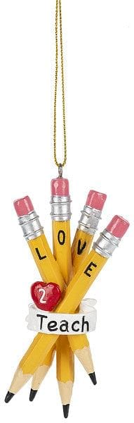 Love To Teach Pencil Ornament - Shelburne Country Store