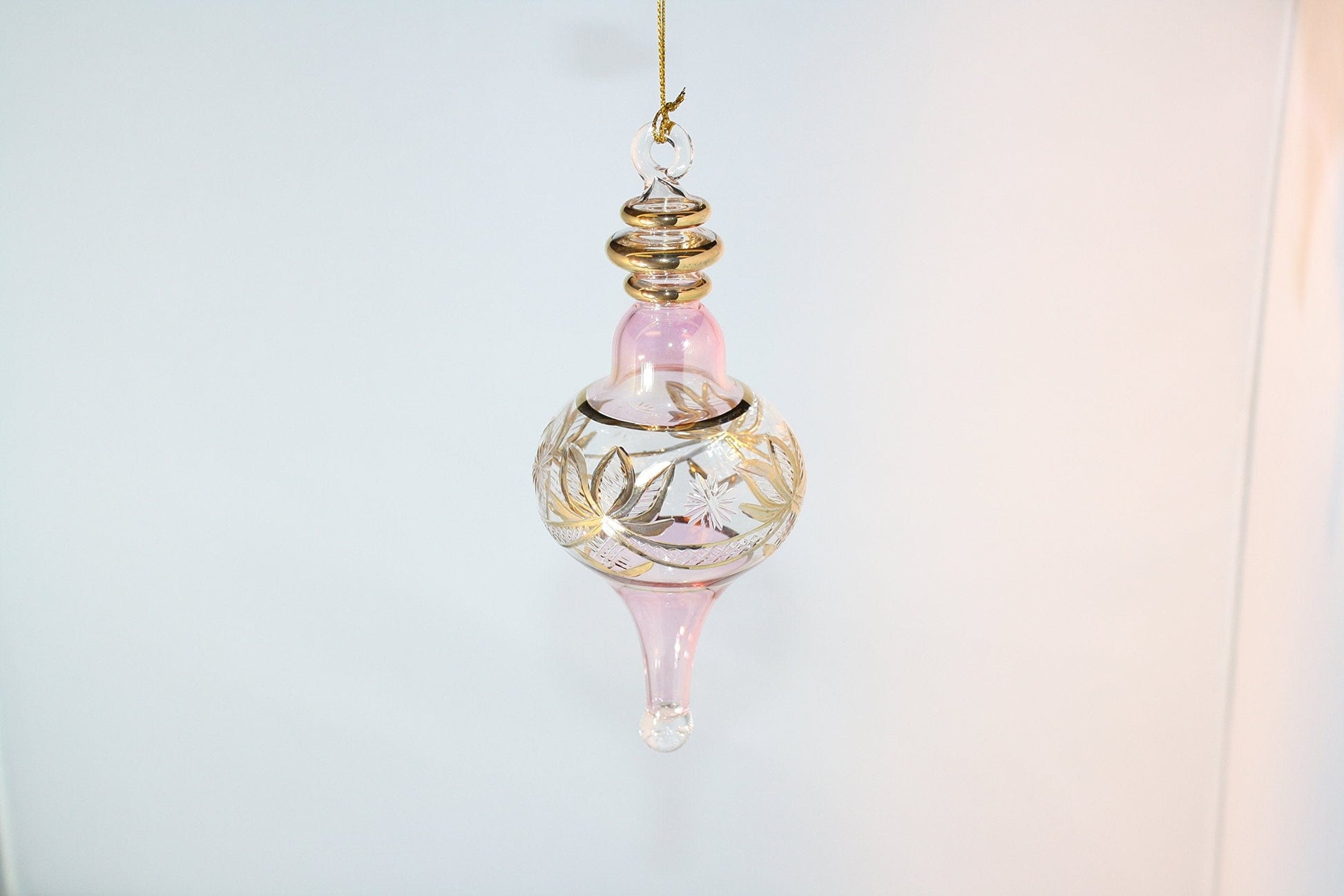 Finial Gold Trimmer Glass Ornament - Xred Small - Shelburne Country Store