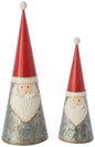 Set of 2 Galvanized Metal Cone Santa Table Piece - Shelburne Country Store