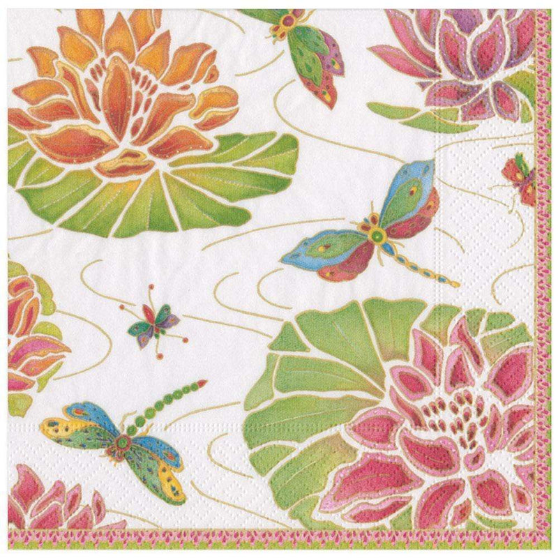 Jeweled Pond Paper Dinner Napkins in Ivory - 20 Per Package - Shelburne Country Store