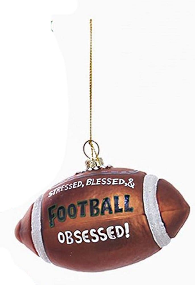 Kurt Adler Glass Football Ornament - Obsessed - Shelburne Country Store