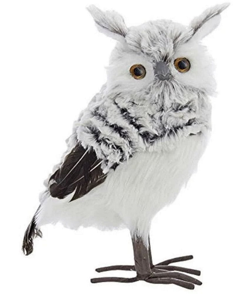 10 Inch Tall Grey and White Owl - Shelburne Country Store