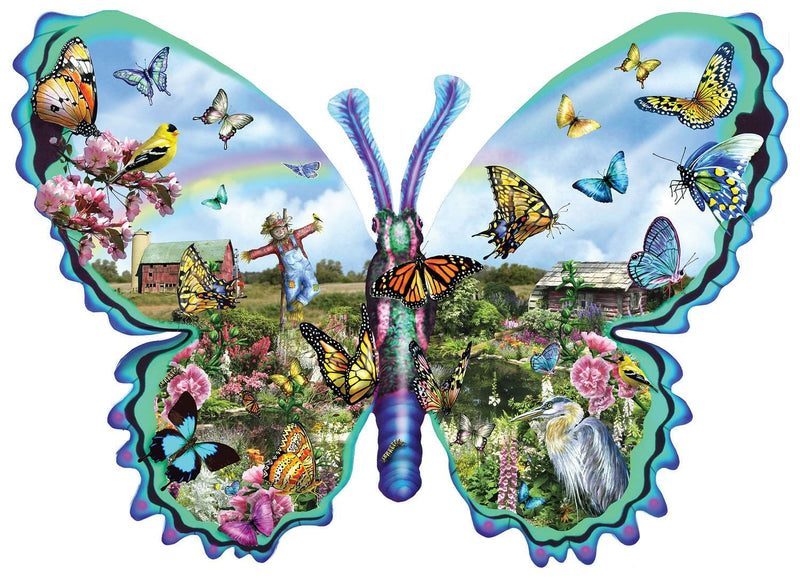 Butterfly Farm - 1000 Piece Shaped Puzzle - Shelburne Country Store