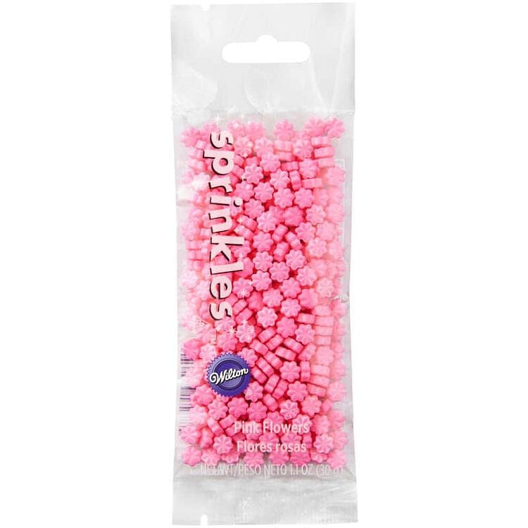 Pink Flowers Sprinkles Pouch - 1.1 oz. - Shelburne Country Store
