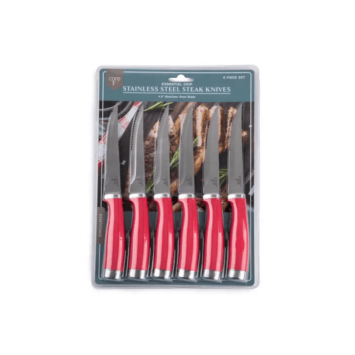 Set of 6 Essential Grip Steak Knives - Lychee - Shelburne Country Store