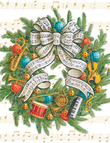 Musical Wreath Boxed Christmas Cards - Shelburne Country Store