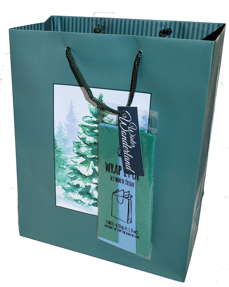 Traditional Gift Bag With Matching Tissue - Large - Forest Tree - Shelburne Country Store