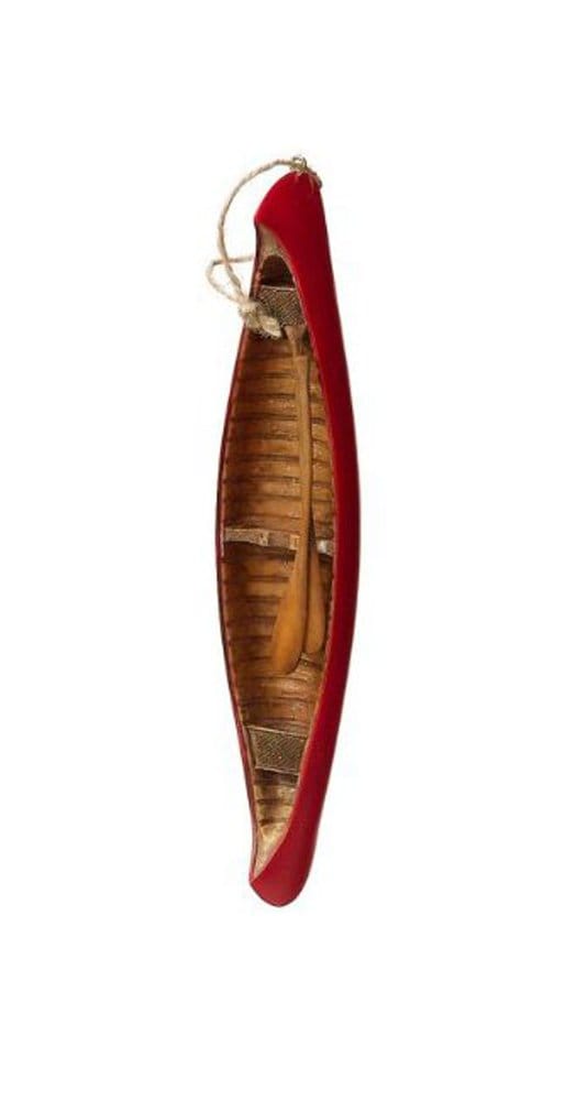 Resin Canoe & Oars Christmas Tree Ornament - Red - Shelburne Country Store