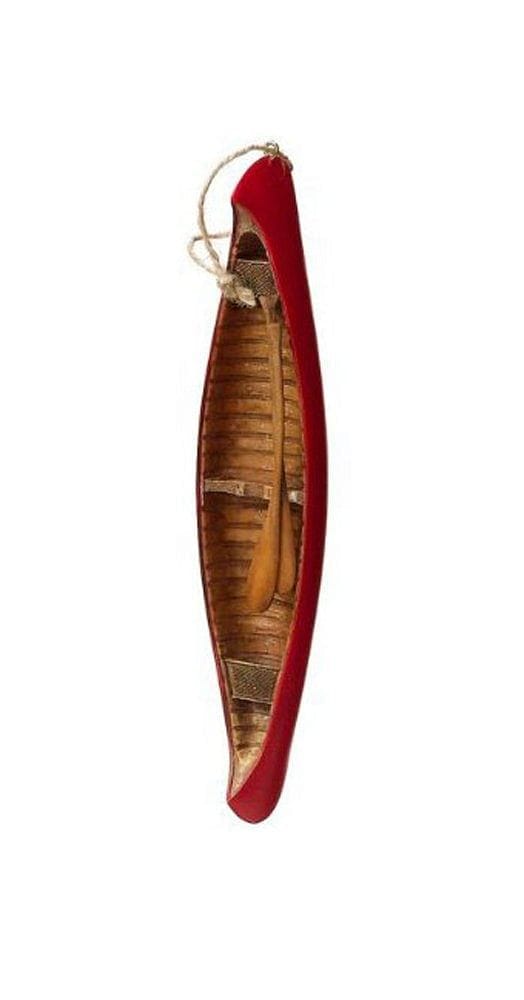Resin Canoe & Oars Christmas Tree Ornament - Red - Shelburne Country Store