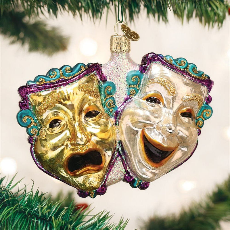Old World Christmas Comedy & Tragedy Glass Blown Ornament - Shelburne Country Store