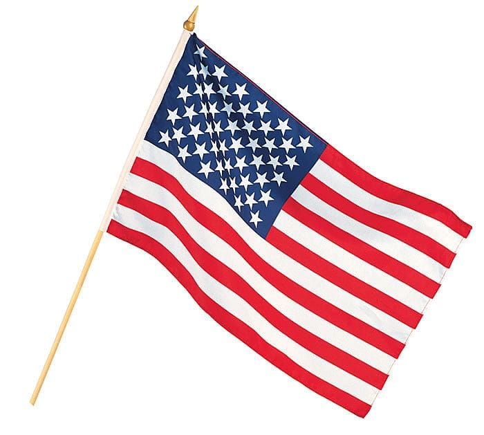 12x18 Nylon American Flag on Stick - Shelburne Country Store