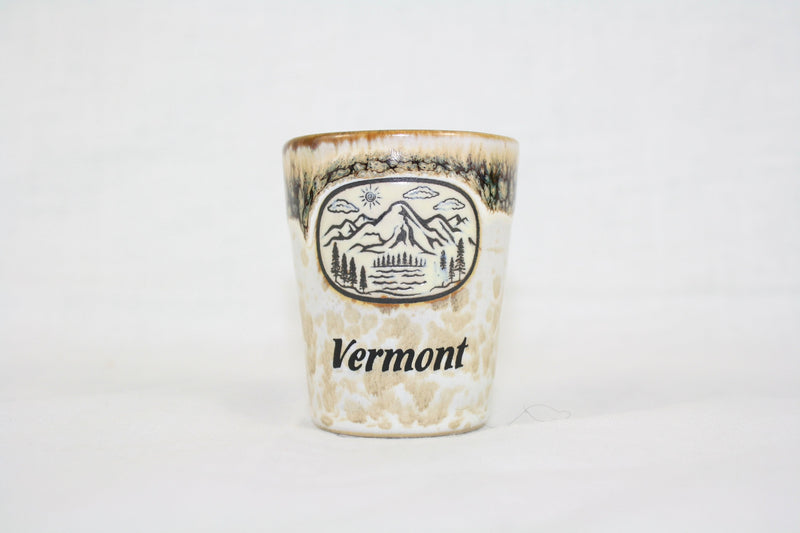 Mountain Scene Oval Drip - Ceramic Shotglass - Earth - Shelburne Country Store