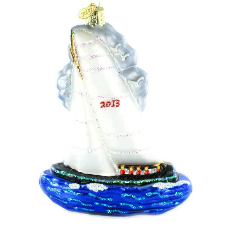 Old World Christmas Racing Sailboat, 5 Glass Ornament - Shelburne Country Store