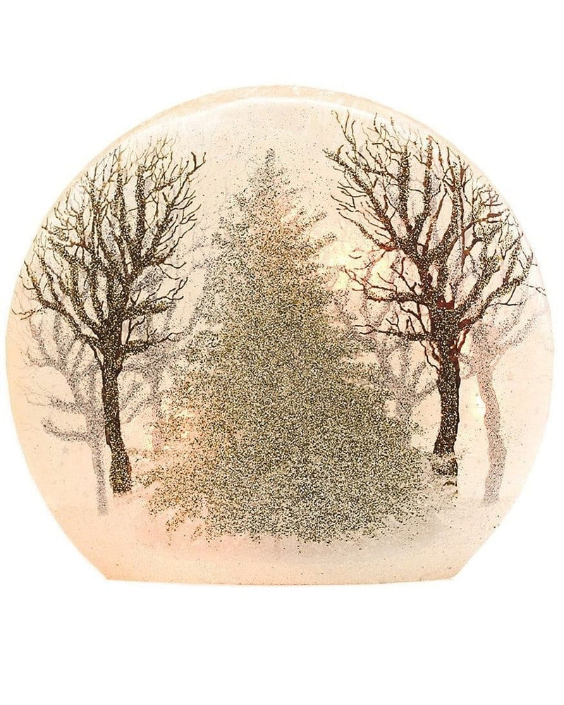 Lighted Round Glass - Winter Trees - - Shelburne Country Store