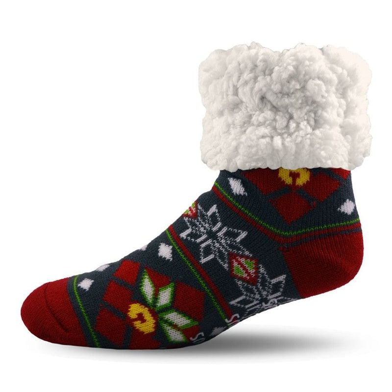 Extra Fuzzy Slipper Socks - Christmas - Red - Shelburne Country Store