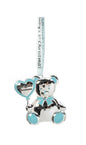 Silver Plated Baby Ornament - Blue Teddy Bear - Shelburne Country Store