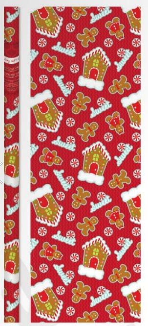 30" (40 square Foot) Kids Roll Wrap - Gingerbread Man - Shelburne Country Store