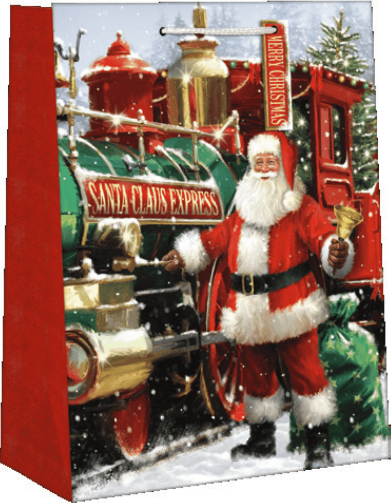 Traditional Large Christmas Gift Bag - Santa Claus Express - Shelburne Country Store