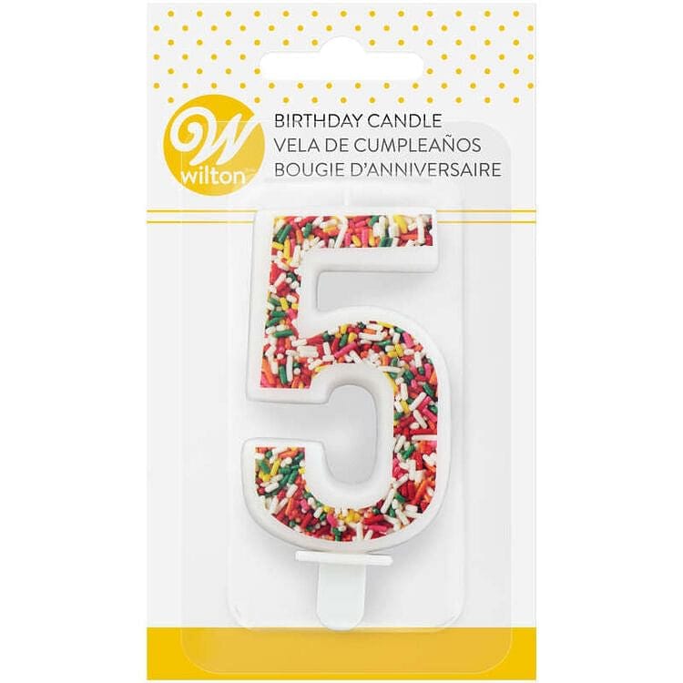 Sprinkle on the Birthday Fun Number 5 Birthday Candle - Shelburne Country Store
