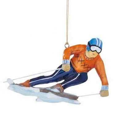 Tin Skier Ornament - - Shelburne Country Store