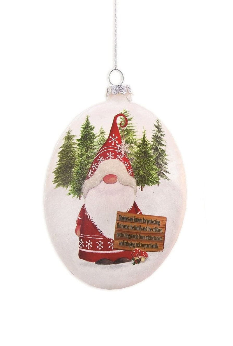 Oval Glass Ornament - Gnomes are known for - Shelburne Country Store