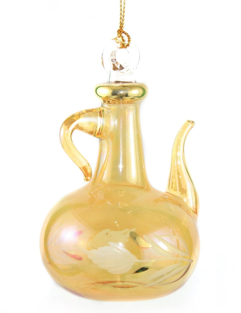 Clear Etched Teapot with Gold Accents  -  Purple - Shelburne Country Store