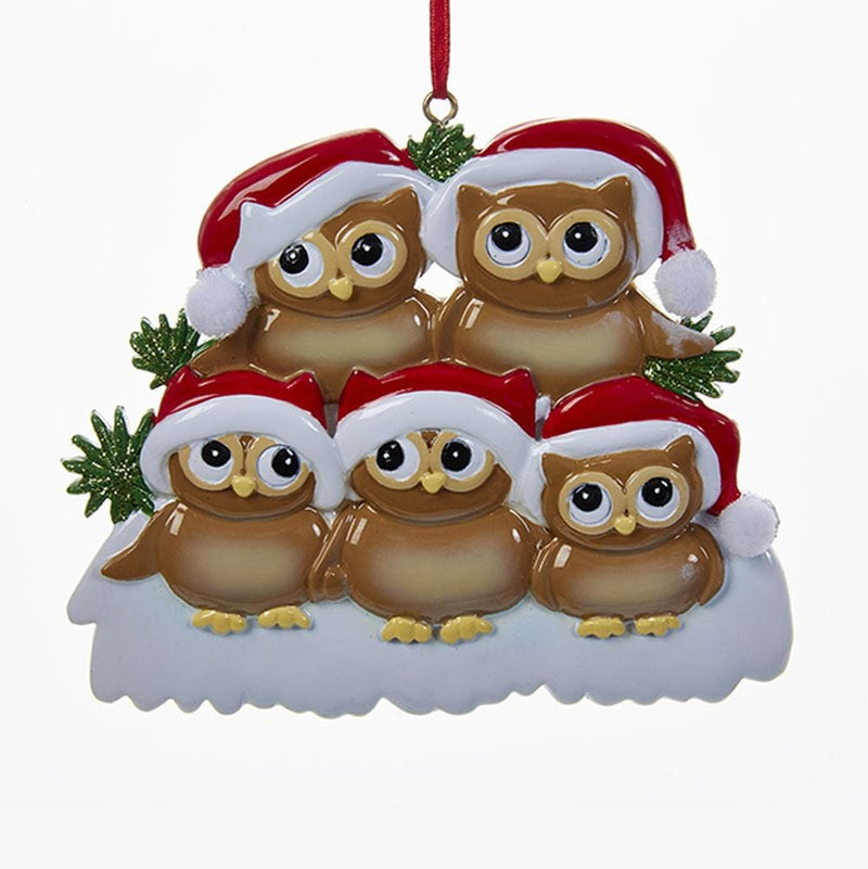 Owl Family of 5 Ornament For Personalization - The Country Christmas Loft
