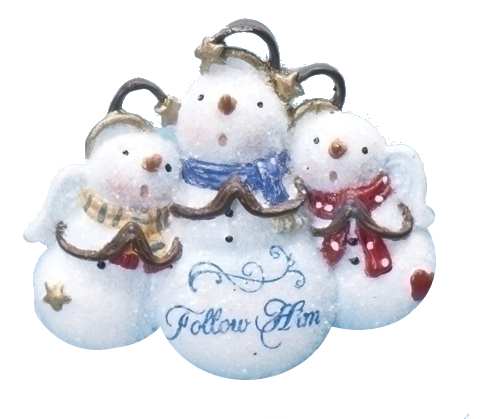 Follow Him Angel Snowmen Pin - Shelburne Country Store
