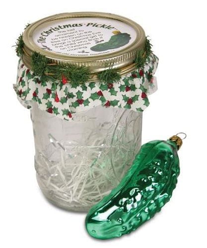 Glass Pickle With Jar By Byers Choice - Shelburne Country Store