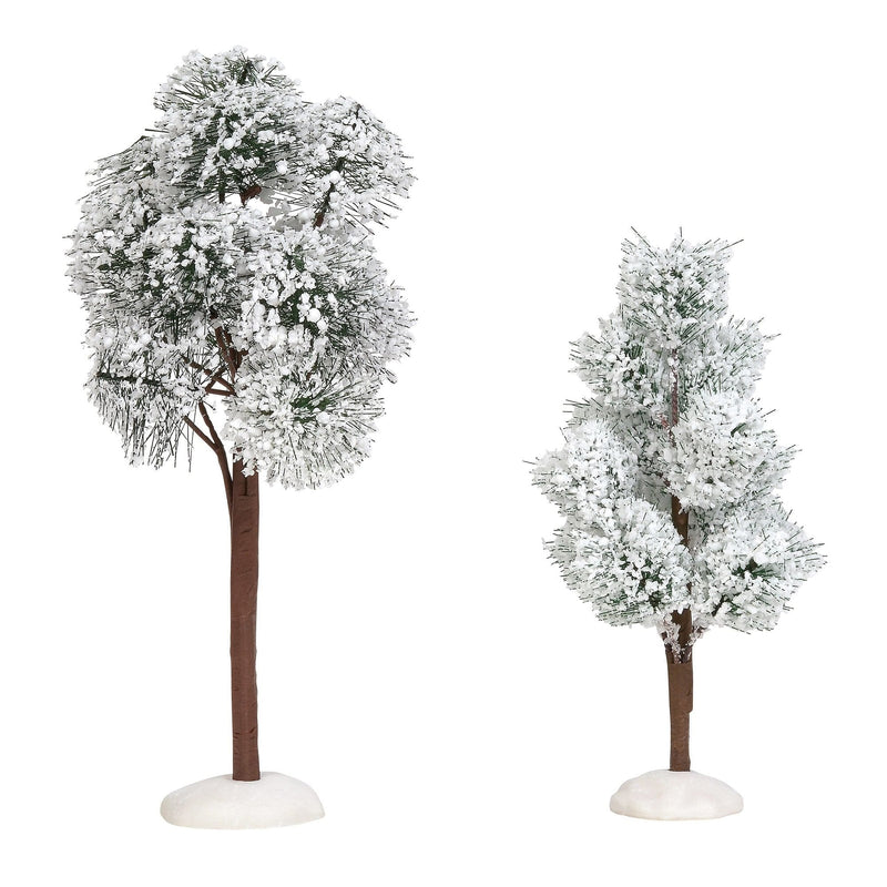 Snowy Jack Pine Trees Set of 2 - Shelburne Country Store