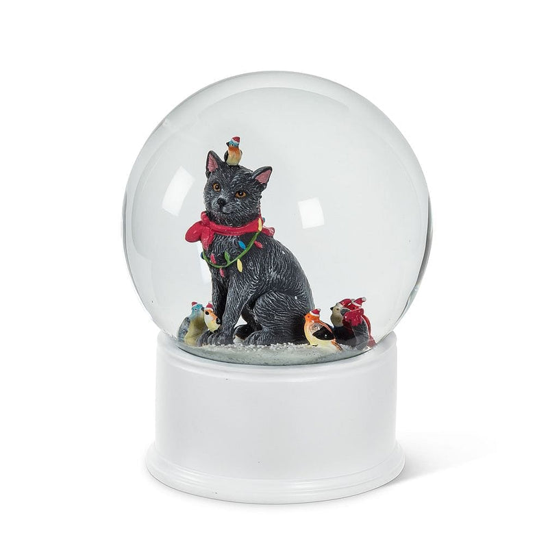 Cat with Birds Snow Globe - Shelburne Country Store