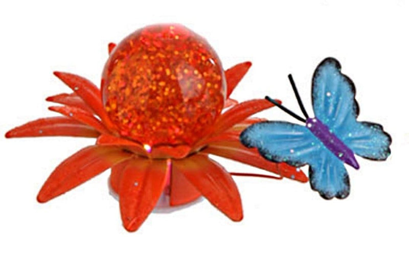 3.5 Inch Lighted Waterglobe Flower - Orange - Shelburne Country Store