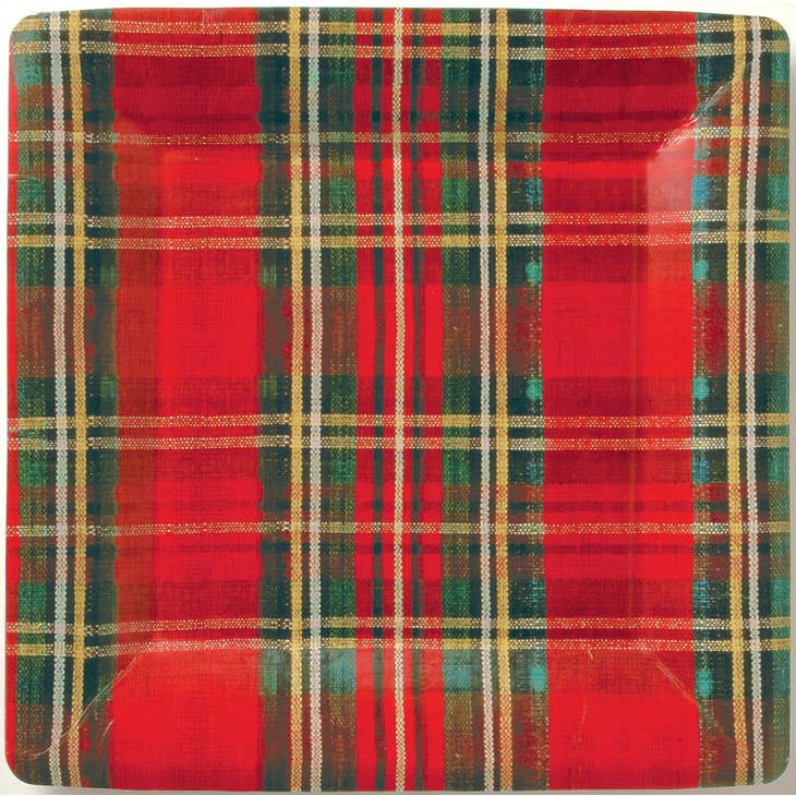 10" Square Plate, 8 Ct - Classic Check - Shelburne Country Store