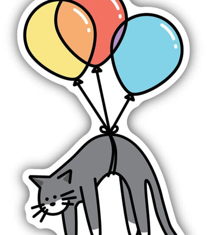 Cat with Balloons Sticker - Shelburne Country Store