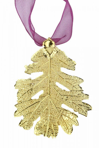 Oak Leaf Ornament Gold - Shelburne Country Store