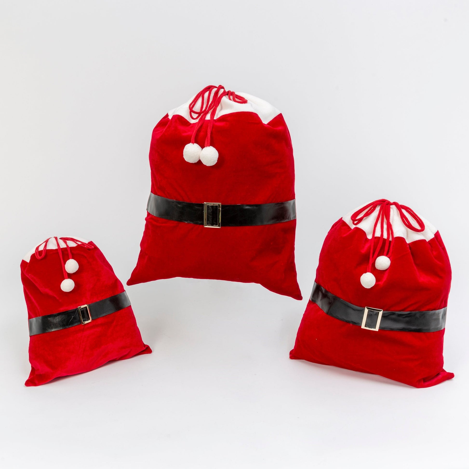 Velvet Santa Bags - Set of 3 - Shelburne Country Store