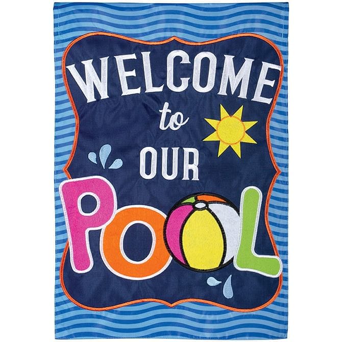 Welcome To Our Pool Garden Flag - 12" x 18" - Shelburne Country Store