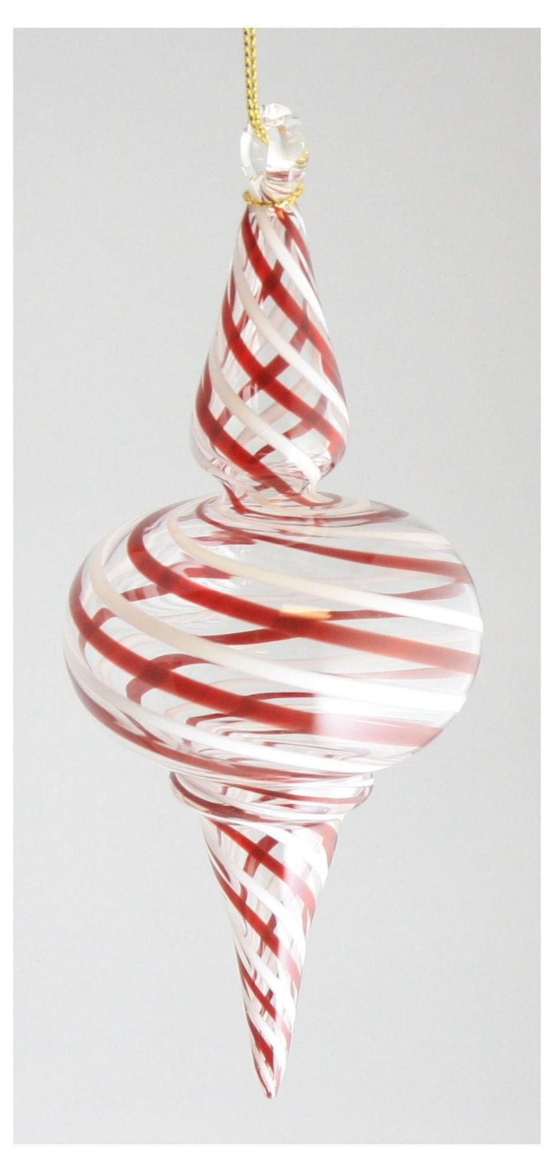 Candy Cane Stripe Blown Glass Sphere Ornament - Shelburne Country Store