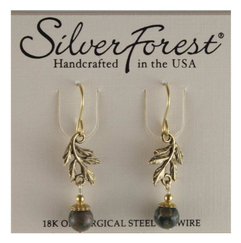 Leaf Swag With Bead Drop Earring - Shelburne Country Store