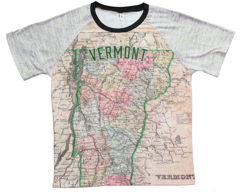 Vermont Map T-Shirt - - Shelburne Country Store