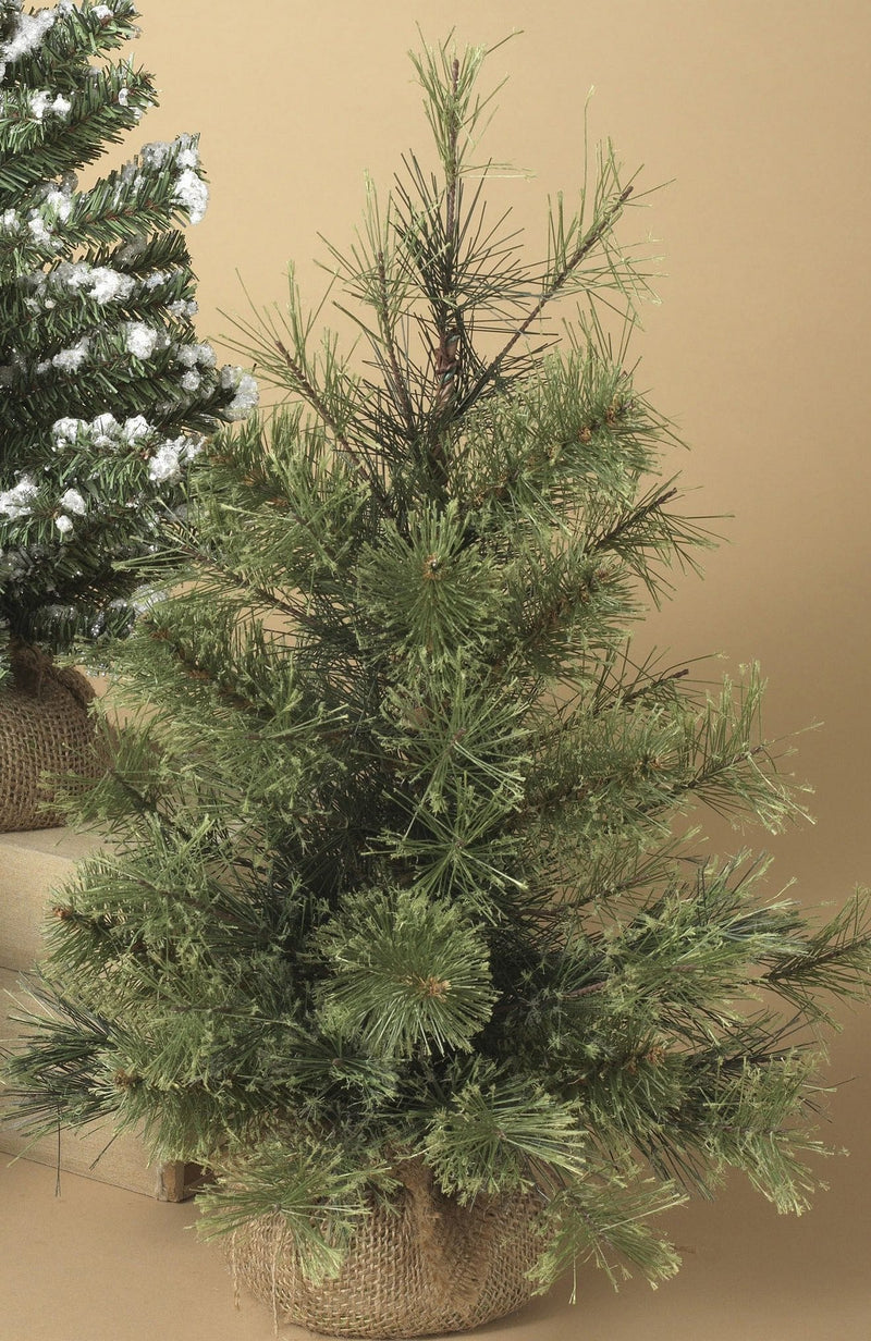 18 Inch Table top Tree in Burlap Base - Light Green - Shelburne Country Store