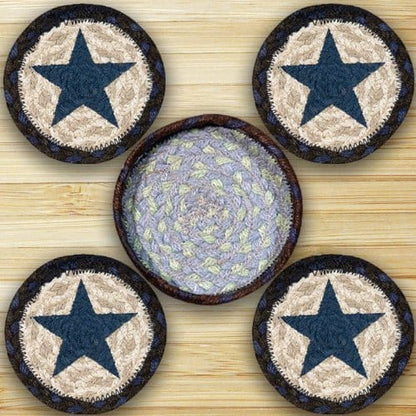 5 Inch Braided Coaster Set With Basket - - Shelburne Country Store