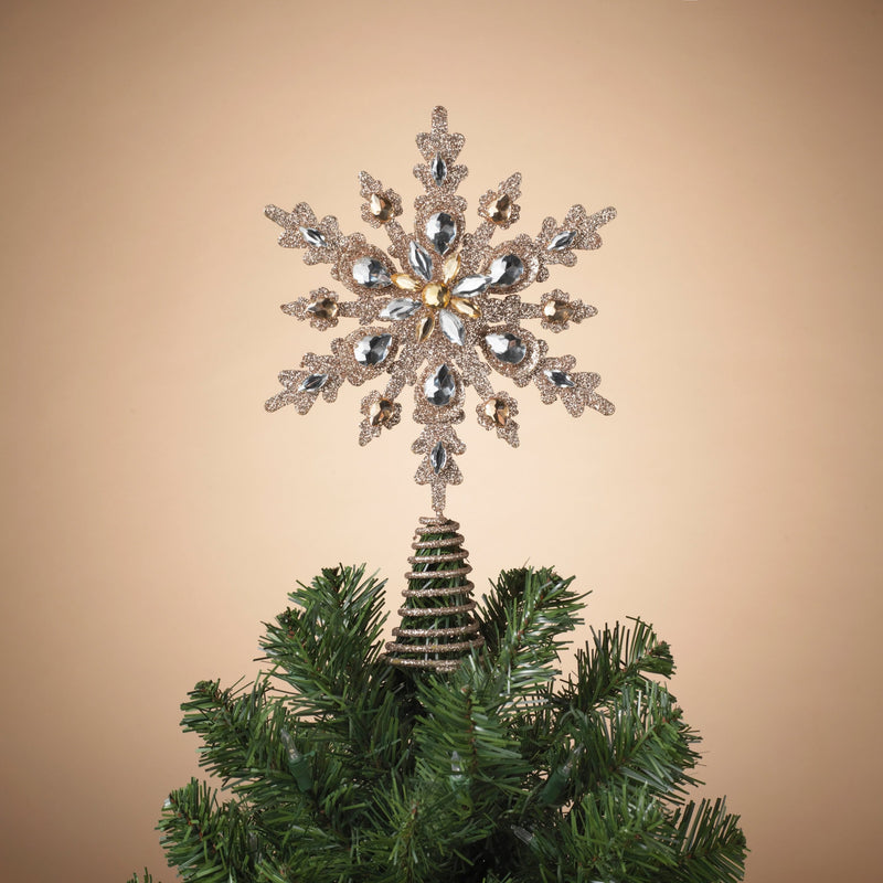 12.5" Gold Snowflake Tree Top - Shelburne Country Store