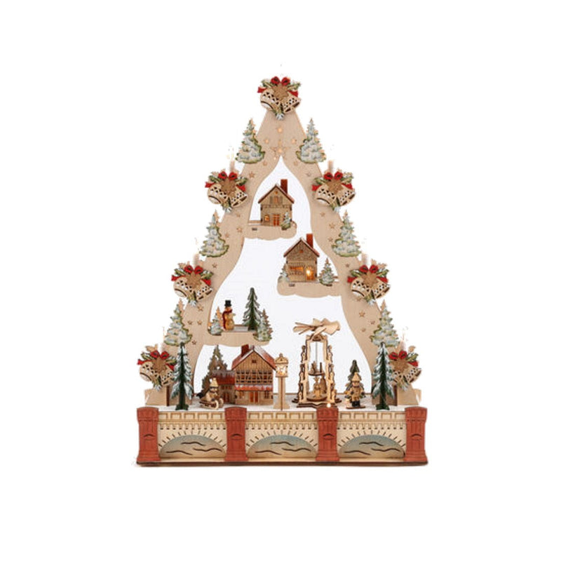 Bavarian Style Wooden Village Pyramid - The Country Christmas Loft