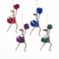 Cheer Leader With Pom Pom Ornament - Green - The Country Christmas Loft