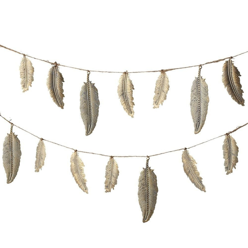 Stamped Goldwash Feather Garland - Shelburne Country Store