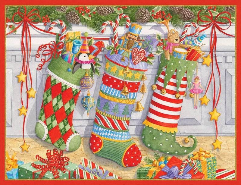 3 Stockings boxed Cards - Shelburne Country Store